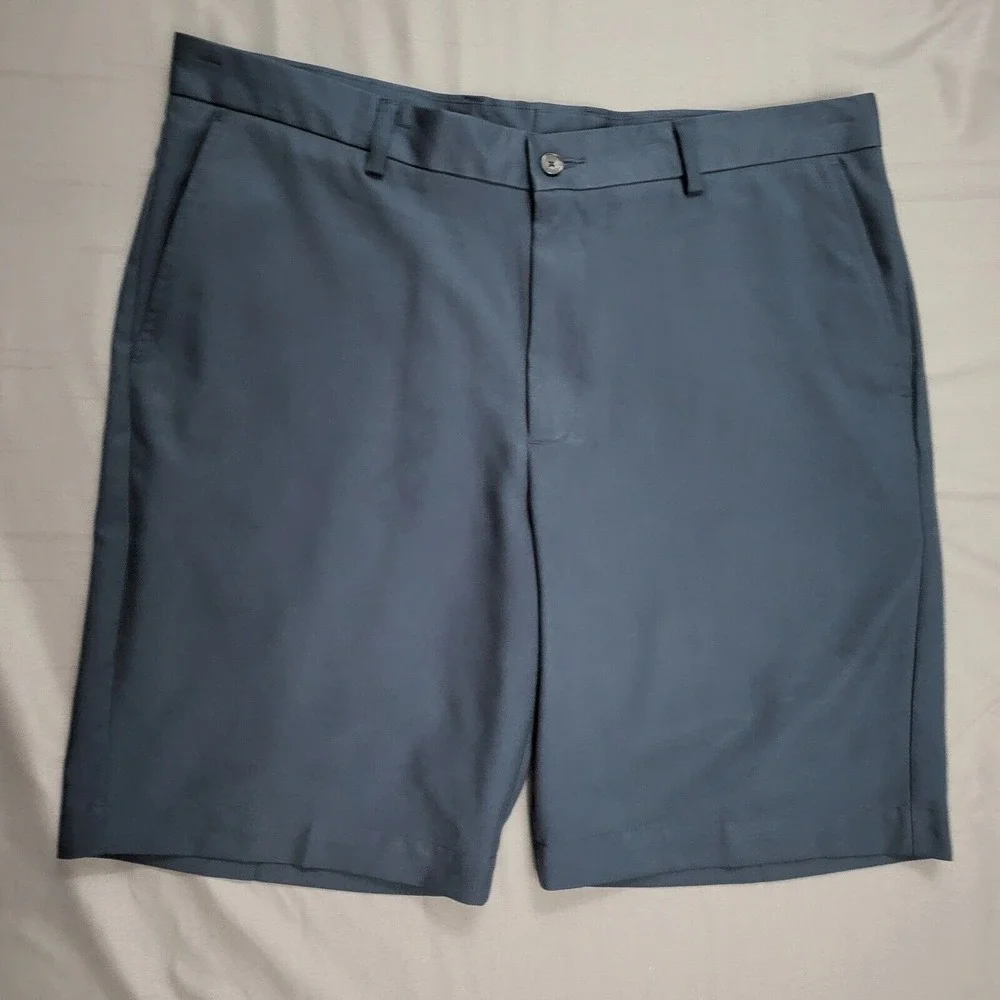 Greg Norman Mens Navy Blue Golf Shorts Size 36 Performance Polyester Solid TL101